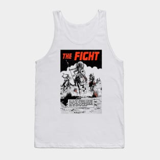 The Fight American Indians Running on Horseback Buffalo Bill Western Robbery Cowboy Retro Comic Tank Top